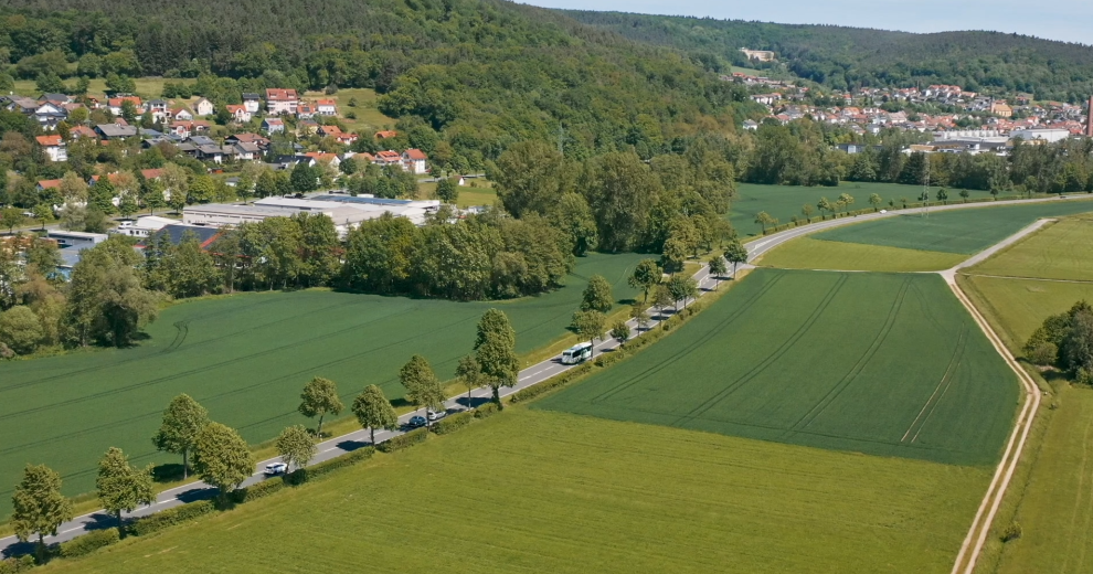 Luftbild eines Dorfs